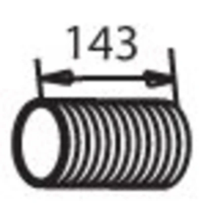 Imagen de DINEX 81728 Unión flexible, escape 132,3 Acero fino