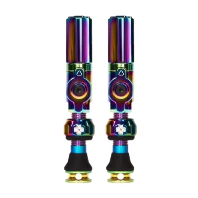 Imagen de Muc Off Big Bore Hybrid Tubeless Valves, Iridescent 30mm Precision Engineered Dust Caps for Bikes with Revolutionary Airflow Technology Schrader Valve MTB/Road/Gravel