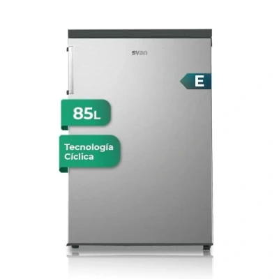 Imagen de Svan Congelador vertical Inox SCV855500EX. Capacidad 85 Litros, Puerta Reversible, Bajo nivel Sonoro, Eficiencia Energética Clase E