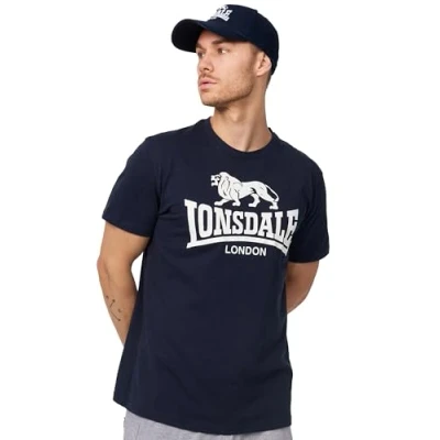 Imagen de Lonsdale Normale Passform LOGO Camiseta estampada, Hombre, Talla: Large, Navy