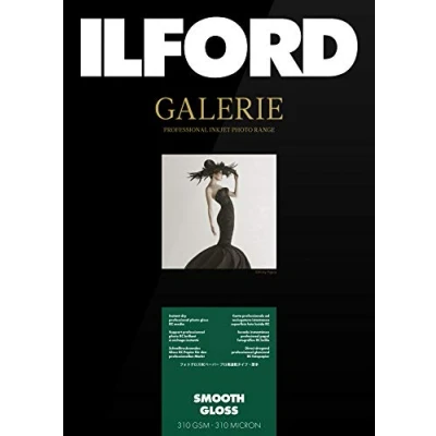 Imagen de Ilford Galerie Prestige Smooth Gloss Pack 25 Hojas de Papel A3+, Color Blanco