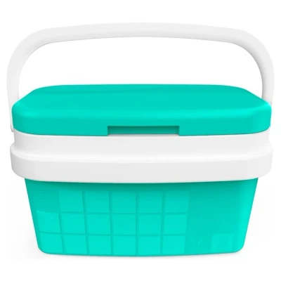 Imagen de COM FORT HOUSE Nevera Portátil con Asa Rígida Porta Alimentos para Camping, Playa, Acampada Color Pasto Verde Capacidad 16L