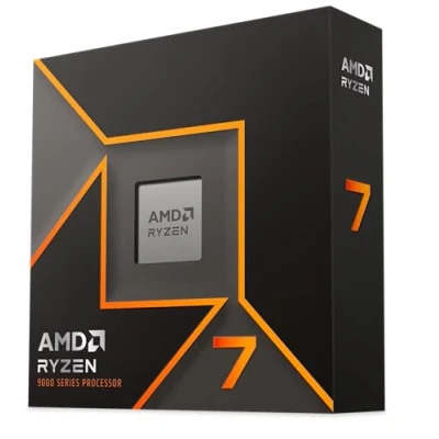 Imagen de AMD Procesador Ryzen 7 9700X, 8 Núcleos/16 Hilos, Arquitectura Zen 5, 40 MB de Cahe L3, TDP 65 W, Boost Frecuencia hasta 5.5 GHz, Socket AM5, DDR5 y PCIe 5.0, Sin Ventilador