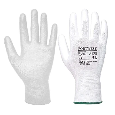 Imagen de Portwest Guante Con Palma De Pu, Tamaño: XXXL, Color: Blanco, A120WHRXXXL