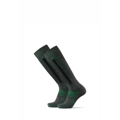 Imagen de DANISH ENDURANCE Calcetines de Esquí Térmicos Lana Merino, Altos para Hombre y Mujer, Gris Oscuro/Verde, 39 42