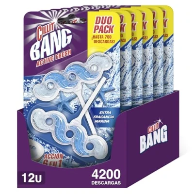 Imagen de Cillit Bang Active Fresh Colgador Wc, Fragancia Frescor Marino. Pack, 6x2 Unidades, 4200 Descargas