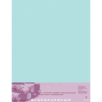 Imagen de Clairefontaine Ref 96160C Hojas para Sobres Pastelmat (paquete de 5 hojas) Tarjeta 360 g/m² 70 x 100 cm Color azul claro Especialmente formuladas usar con pasteles