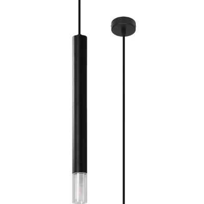 Imagen de SOLLUX lighting Wezyr1 Lámpara de techo suspendida Diseño moderno, minimalista y universal Funciona con bombilla reemplazable G9 1x40W Acero negro 8x8