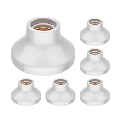 Imagen de ledscom.de 6 piezas portalámpara de techo ELEKTRA, porcelana, blanco brillante, 1x E27 máx. 300W