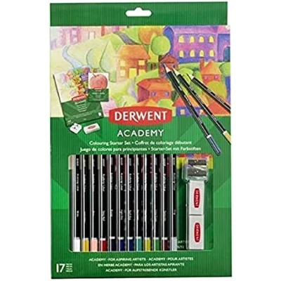 Imagen de Derwent Academy Set de Iniciación para Dibujar y Colorear, 17, Incluye Sacapuntas Goma Borrar, Ideal Calidad Estudiantes, 2305678