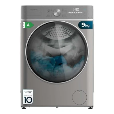 Imagen de Lavadora Carga frontal Cecotec Bolero DressCode 9800 Inverter Steel A, 9 kg, 1400 rpm, Motor Plus, automática, Display táctil, White