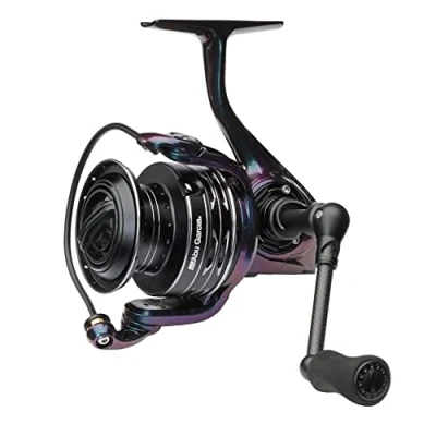 Imagen de Abu Garcia Spike Carrete Giratorio, de Pesca, carretes giratorios Ligeros y Fuertes, Pesca depredador, Perca, lucioperca, Unisex, Verde/Morado/Negro, 3000MSH