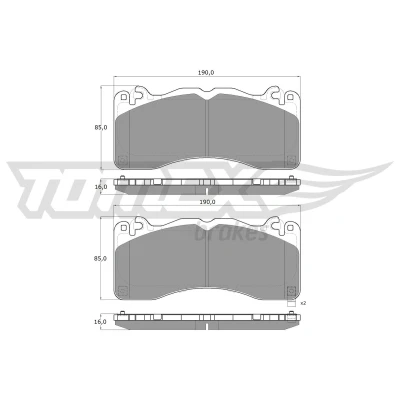 Imagen de TOMEX brakes TX 60 08 Juego de pastillas freno Eje delantero con avisador acústico desgaste Chapa antichirridos FORD USA: Mustang Mk6 Coupé