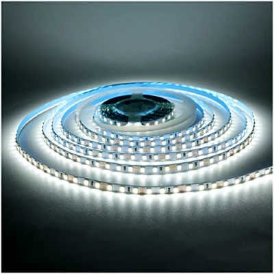 Imagen de Tesfish Tira de Luz LED 12V, 5mm Ancho Blanco 6000K 5M Tiras Luces 2835 IP20 120 LEDs/M 600 LEDs en Total, para Dormitorio, Decoración Cocina