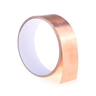 Imagen de Musiclily Basic Cinta de Cobre con Adhesivo Conductivo Doble para Guitarra Bajo y EMI Shielding Crafts Reparaciones Eléctricas 25 mm x 2 m