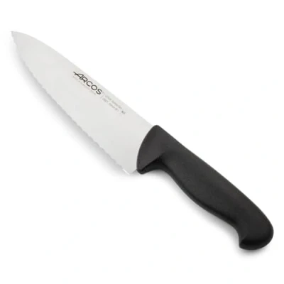 Imagen de Arcos Serie 2900 Cuchillo Cocinero Hoja Serrada de Acero Inoxidable NITRUM 200 mm Mango inyectado en Polipropileno Color negro