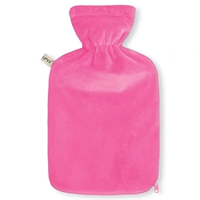 Imagen de Bolsa de agua caliente con cubierta vellón cremallera forro extra TÜV Rheinland probado (rose)