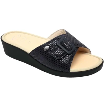 Imagen de Scholl Sandalias para mujer talla 39, color azul marino, con cojín de memoria, mango