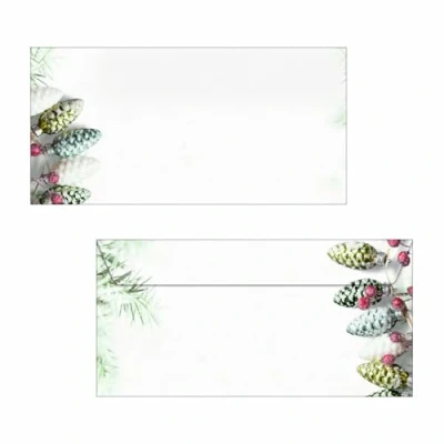 Imagen de SIGEL DU177 Sobres navideños, conos de abeto, DL (110x220 mm), 90 g, 50 unds.