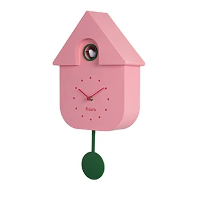 Imagen de Fisura Reloj de Cuco Rosa con dial Verde. Pared. Pared Original para Regalo. 3 Pilas AA no Incluidas. Medidas: 21,5 x 8 41,5. Plástico ABS.