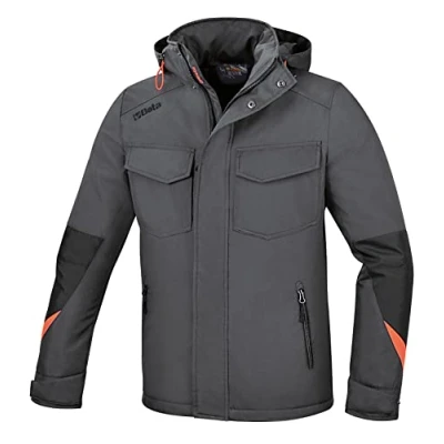 Imagen de BETA 7670g Chaqueta de Trabajo poliéster Oxford 300D Impermeable, con Revestimiento PU, Gris Cierre Frontal Doble Cremallera y Botones automáticos, Multibolsillos, L Hombres