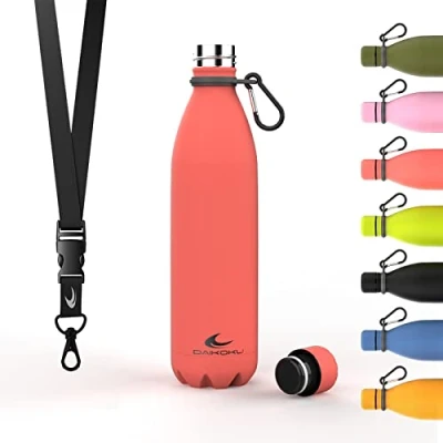 Imagen de Daikoku Botella Termica de Acero Inoxidable 750ML A Prueba Fugas Bebidas Calientes por 12 Horas y Frías 24 Seguro Saludable Ideal para Senderismo, Gimnasio, Oficina Coral