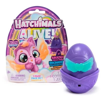 Imagen de HATCHIMALS Alive, Neon Rainbow, Set con 1 Figura de Juego Blind Box Surprise (los Estilos Pueden Variar), Huevo Que Revela Color
