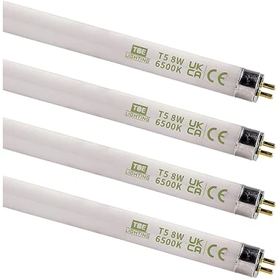 Imagen de TBE Lighting lámparas de tubo fluorescente T5 8 W, 288 mm, bombillas CFL, G5 2 pines, alta eficiencia T5, luz día blanca 6500 K (paquete 4)