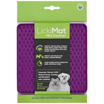 Imagen de LickiMat Mini Classics Alfombrilla interactiva de alimentación para mascotas, alimentador lento con diseño moderno, enriquecimiento la unión familiar y alivio ansiedad