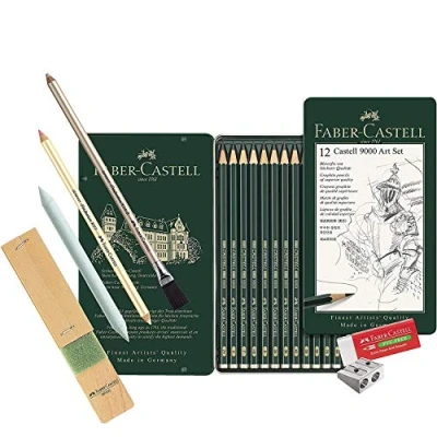 Imagen de Faber Castell 119065 Lápices 9000, 12 unidades, contenido 8b 2H (grafito, surtido básico 2h)
