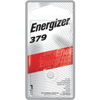 Imagen de 2 pilas de botón Energizer 379 SR521SW, óxido plata