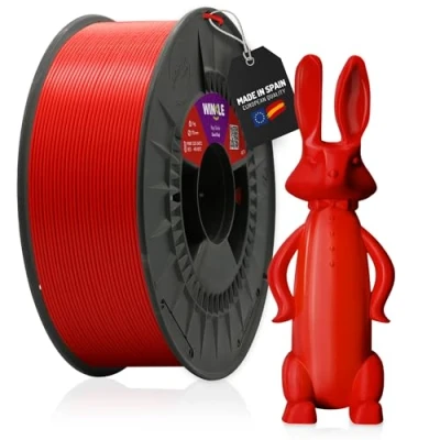 Imagen de WINKLE Filamento PETG Rojo Diablo Impresora 3D 1,75mm 300g Compatible con Mayoría Impresoras Precisión Dimensional Bobina