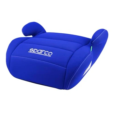 Imagen de Sparco Alzador Infantil de Asiento Coche Azul i Size para Niños y Niñas. Homologado ECE R129/03 125 150 cm. Con funda lavable 3 Fabricado en ABS Alta Resistencia