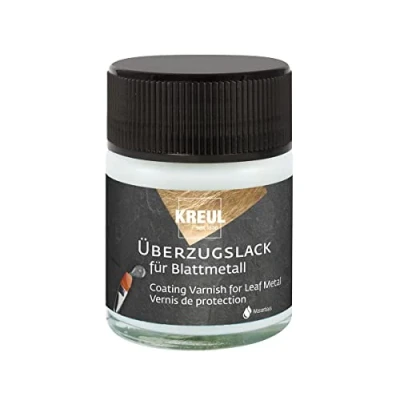 Imagen de KREUL 99400 Laca Tarro de 50 ml, Protectora y Recubrimiento Transparente Alto Brillo para Objetos Dorados con Hoja Metal, a Base Agua