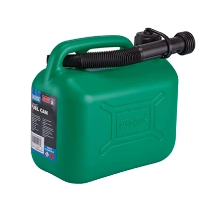 Imagen de Draper bidón de gasolina plástico 5 L, combustible diésel, contenedor agua 5000 cc, diámetro boquilla flexible 20 mm, longitud 290 09052