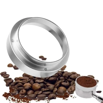 Imagen de RXKFIGX Anillo Dosificador de Café Universal 51 mm Embudo Espresso Magnético Cafe Aluminio para Preparación