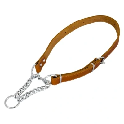 Imagen de JACK AND VANILLA, Collar Martingala para Perro, Modelo Piel Negrita, Color Coñac, Tamaño 16 mm x 35 50 cm