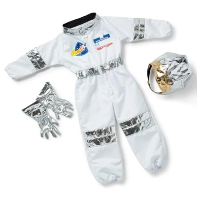 Imagen de Melissa &amp; Doug Disfraz astronauta, Traje de fiesta con accesorios, Juego creativo imitación, Para halloween o carnaval, niños y niñas 3 6 años