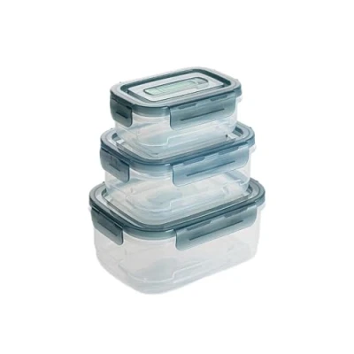 Imagen de Quid Minimal Set 3 Recipientes Herméticos Plástico 1800ml 1000ml 500ml Pp Polipropileno Apto Microondas Frigorífico