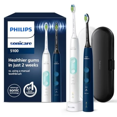 Imagen de Philips Sonicare ProtectiveClean 5100 Pack Doble, 3 Modos, Sensor de Presión, Temporizador