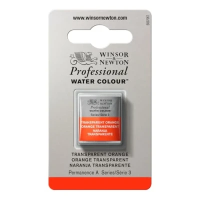 Imagen de Winsor &amp; Newton Acuarela Profesional Pintura de Acuarela, Alta Luminosidad, Resistente a la Luz, Calidad Archivo, 1/2 Godet, Color Naranja Transparente