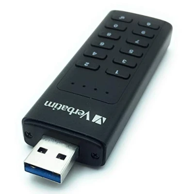 Imagen de VERBATIM Keypad Secure Dispositivo USB c/Teclado de Seguridad I 3.2 Gen 1 128 GB Memoria con contraseña y cifrado Cable extensión A 3I Laptop Notebook and Co.Inegro