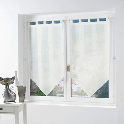 Imagen de Douceur d&#039;Intérieur 2 Cortinas de Malla Gasa 60/120 Salina Natural, Tela, Beige, 120x60x120 cm