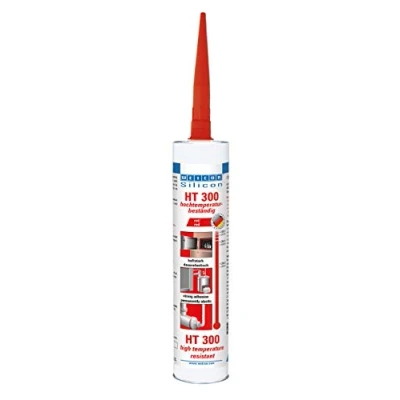 Imagen de WEICON HT 300 310 ml adhesivo de alta temperatura para sellar cordón y cinta adhesiva sellado, hornos, chimeneas, rojo