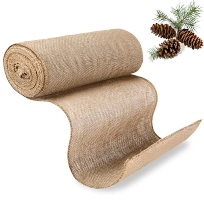 Imagen de Camino de Mesa Yute 30cm x10m Rollo Arpillera Mantel Vintage Lino Natural, para DecoracióN la Boda Fiestas Eventos Decoració