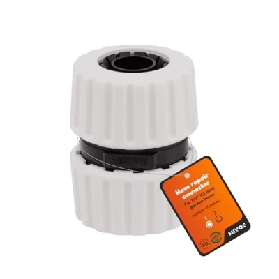 Imagen de MIVOS Conector de manguera 1/2 pulgadas para conectar mangueras agua Fabricado en 90% plástico reciclado Acoplamiento 1/2&quot; (13 mm) Reparación