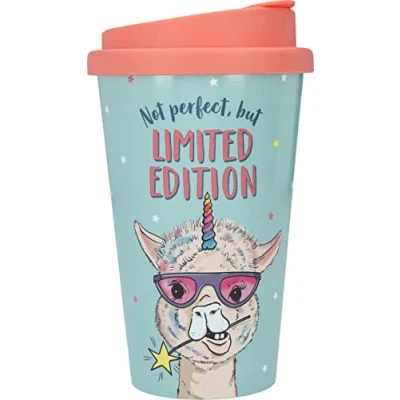Imagen de Depesche Taza To Go de plástico con refrán, 350 ml, Reutilizable, edición Limitada, Motivo Lama, Multicolor (10271599)