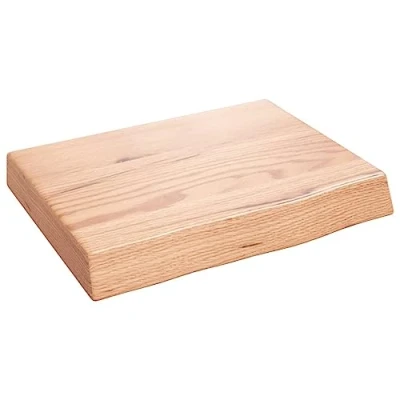 Imagen de vidaXL Estante de Pared, Balda Flotante Almacenaje, Superficie Escritorio, Expositor Dormitorio, Madera Maciza Roble Tratada Marrón Claro