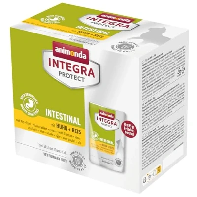 Imagen de animonda Integra Protect Intestinal Comida para Gatos en Bolsa diarrea o vómitos, con Pollo y arroz, 8 Unidades de 85 g