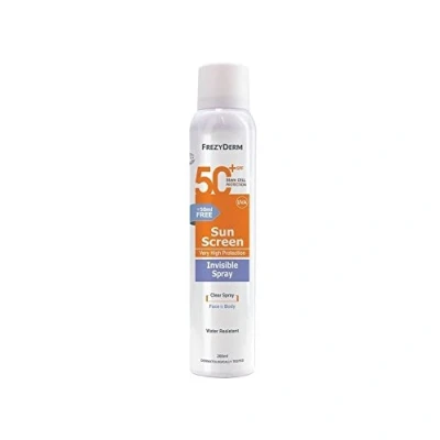 Imagen de Frezyderm Protector solar corporal invisible en spray resistente al agua SPF 50+, 150ml